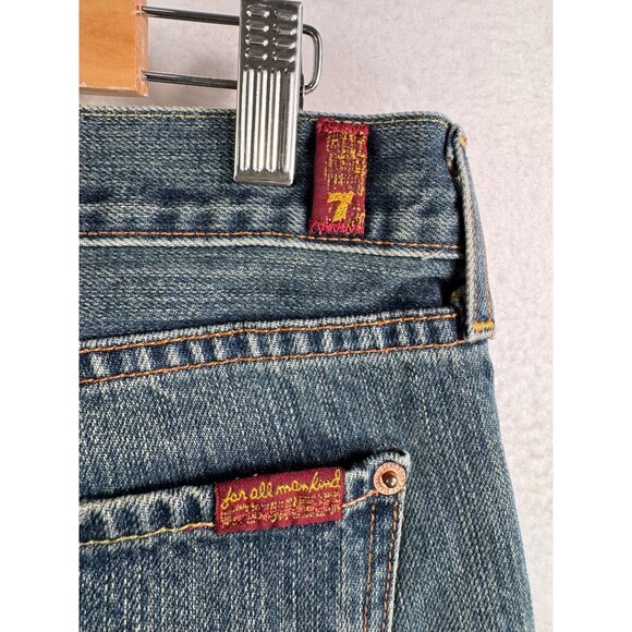 7 for all mankind low rise Y2K straight leg jeans classic‎ boho sz 32 - Picture 4 of 10